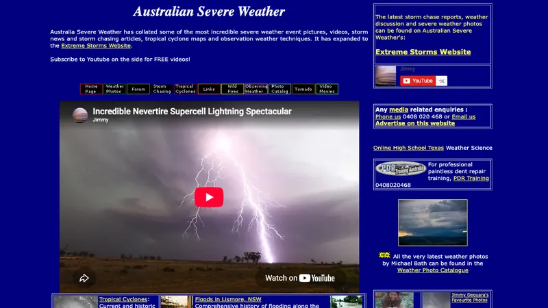 Home page of Australian Severe Weather