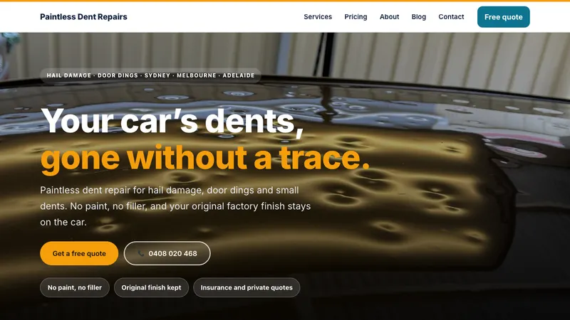 Home page of Paintless Dent Repair
