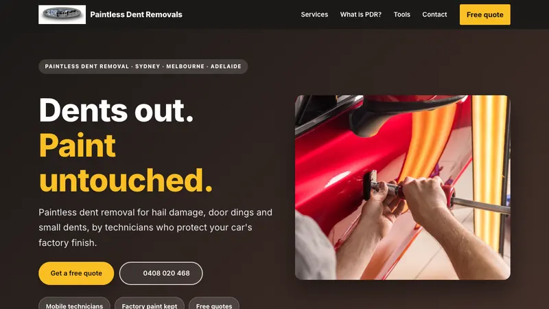 Home page of Paintless Dent Removals