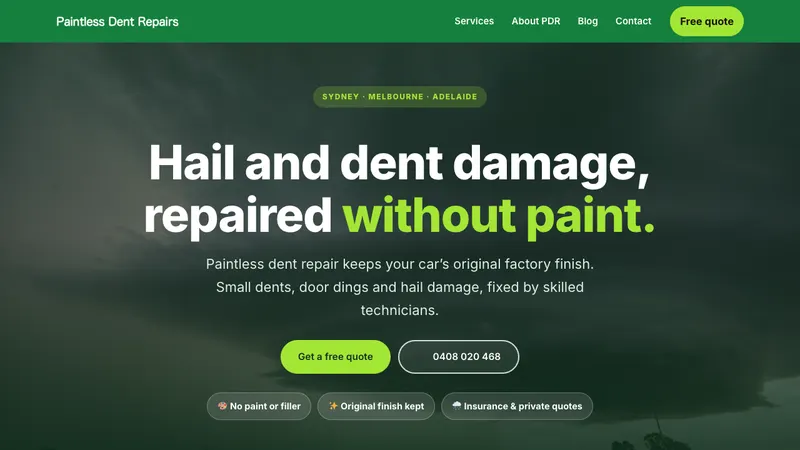 Home page of Paintless Dent Repairs