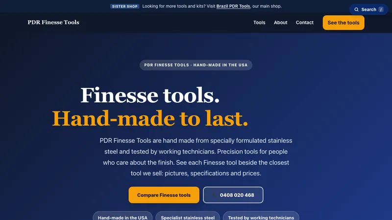 Home page of PDR Finesse Tools