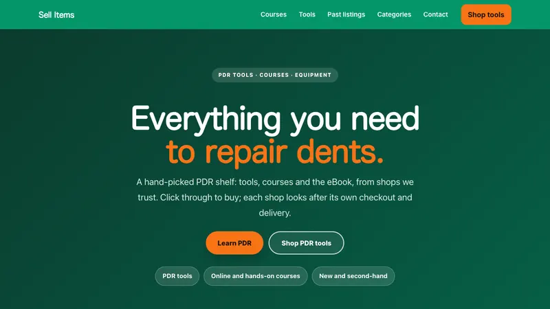 Home page of Sell Items